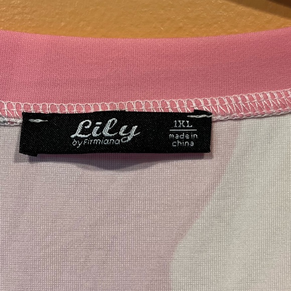 Flamingo Plus Size 1X Long V Neck Tiered Sleeve Women’s Tunic Top - Picture 3 of 6